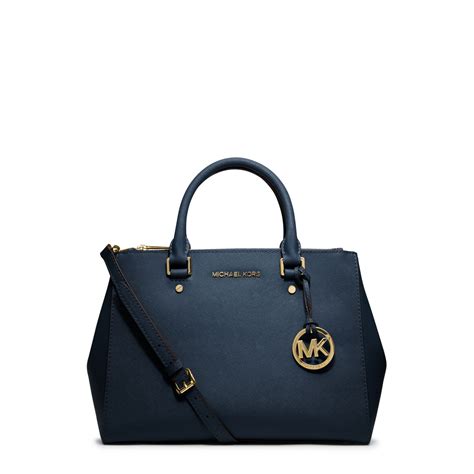 michael kors sutton md satchel navy|Sutton Medium Saffiano Leather Satchel .